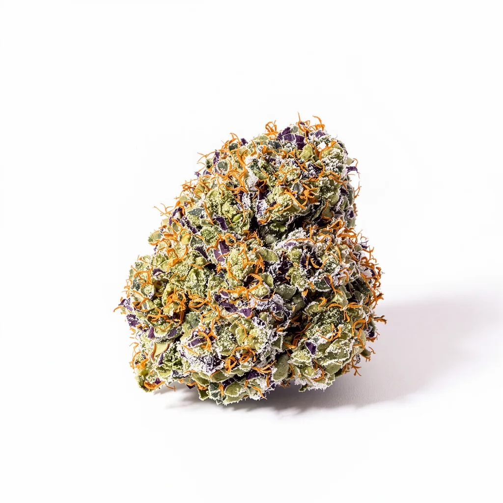 Willys Wonder 65% indica / 25% sativa — flor con tricomas visibles