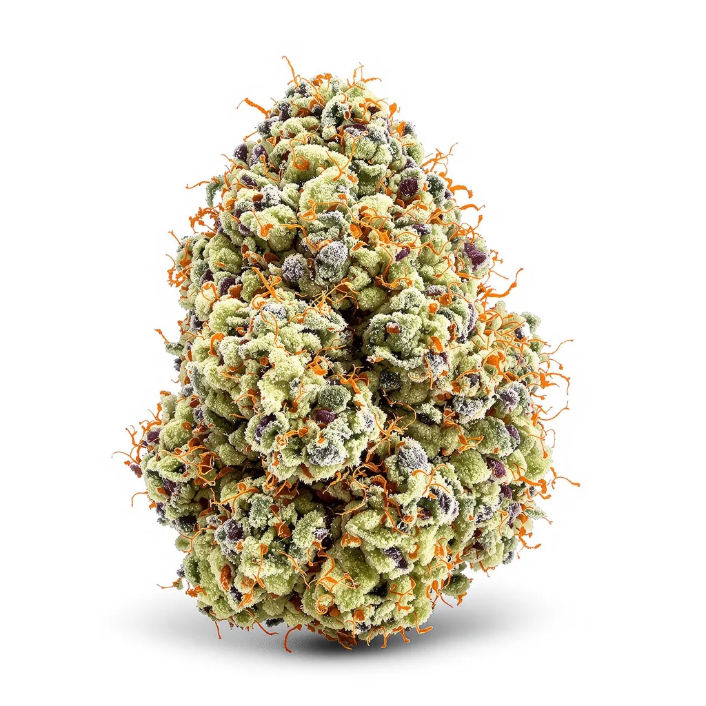 Wilson 64% indica / 36% sativa — flor con tricomas visibles