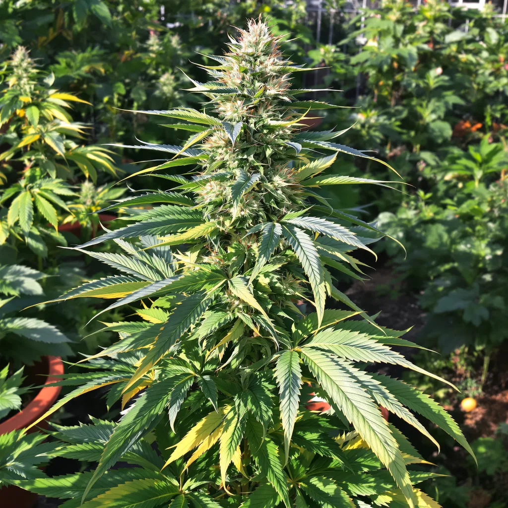WMD 74% indica / 26% sativa — flor con tricomas visibles