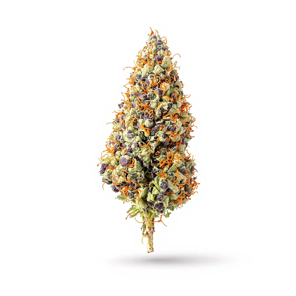 WMD 74% indica / 26% sativa — flor con tricomas visibles