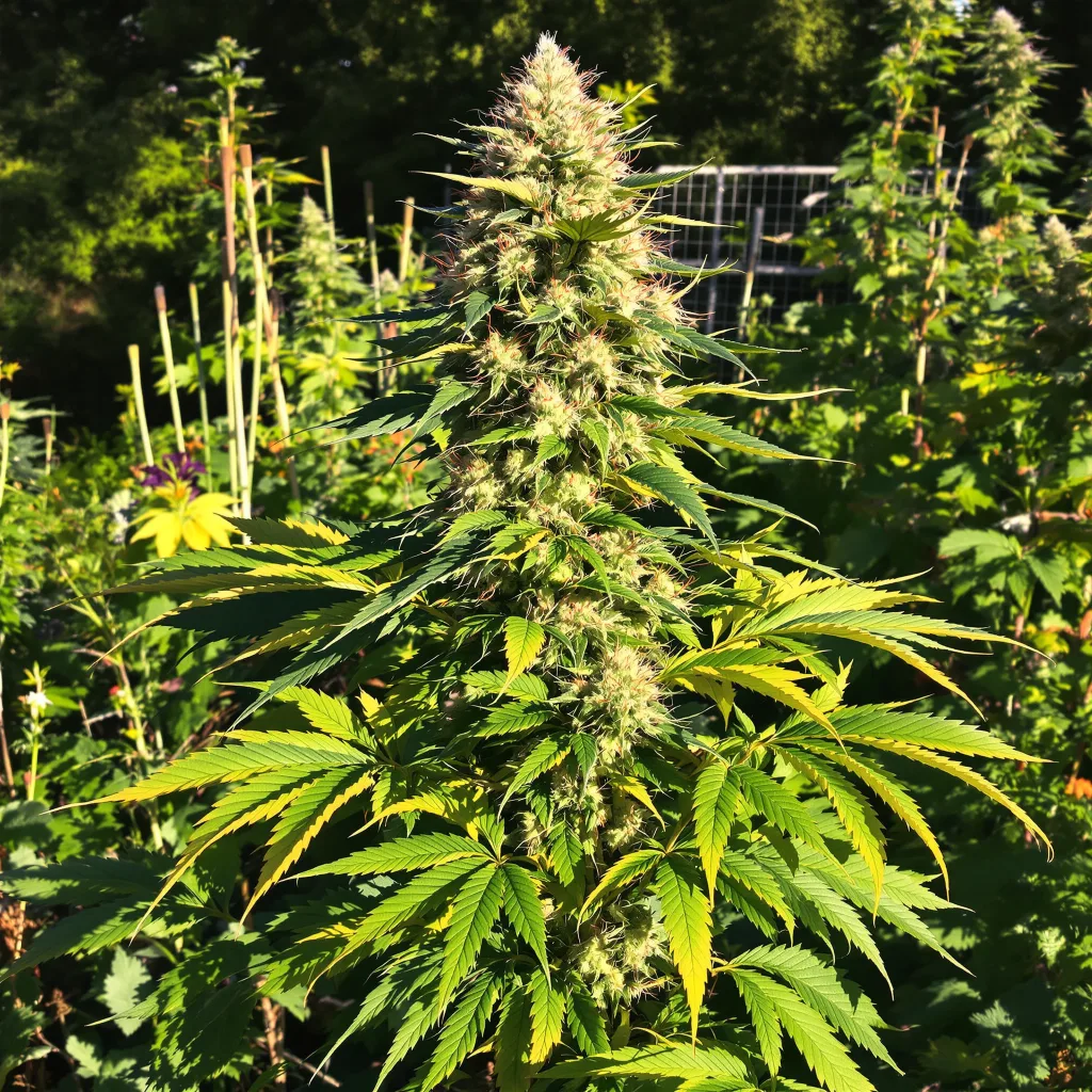 Wonder Woman 51% indica / 49% sativa — flor con tricomas visibles