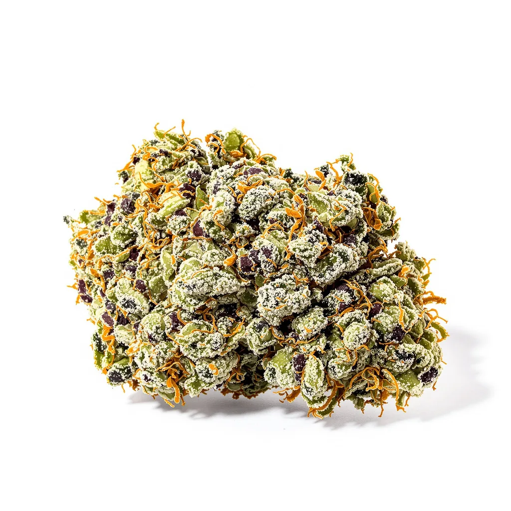 Wonder Woman 51% indica / 49% sativa — flor con tricomas visibles