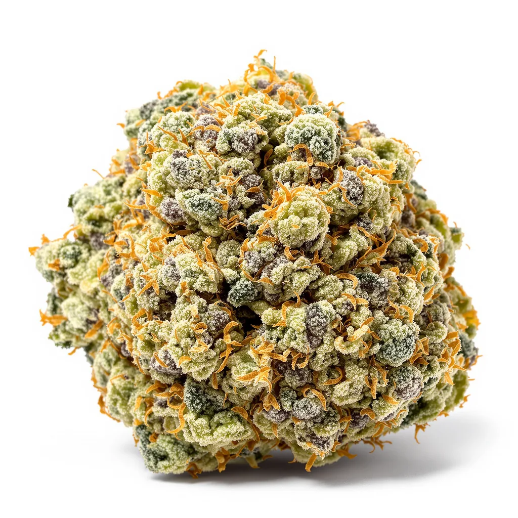 Wonder Woman 51% indica / 49% sativa — flor con tricomas visibles