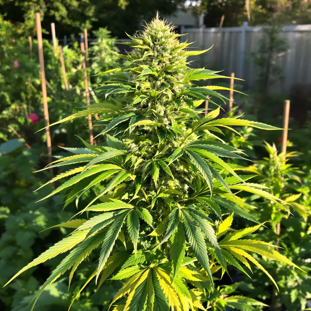 Woody Kush 83% indica / 17% sativa — flor con tricomas visibles