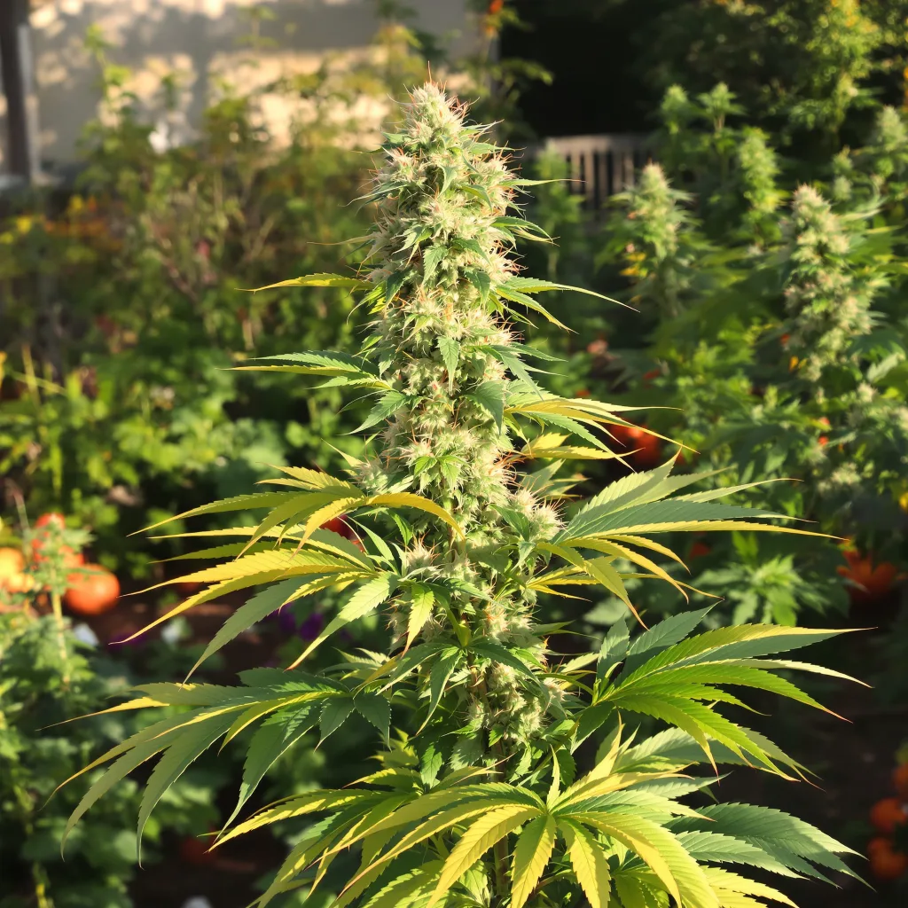 WTF 47% indica / 53% sativa — flor con tricomas visibles