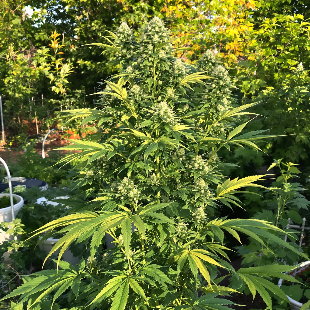 X-Files 42% indica / 58% sativa — flor con tricomas visibles