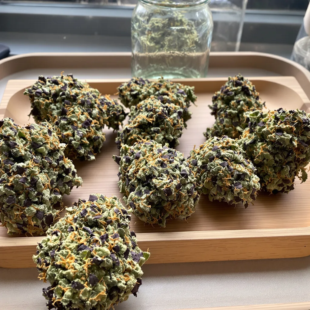 XXX 420 65% indica / 35% sativa — flor con tricomas visibles