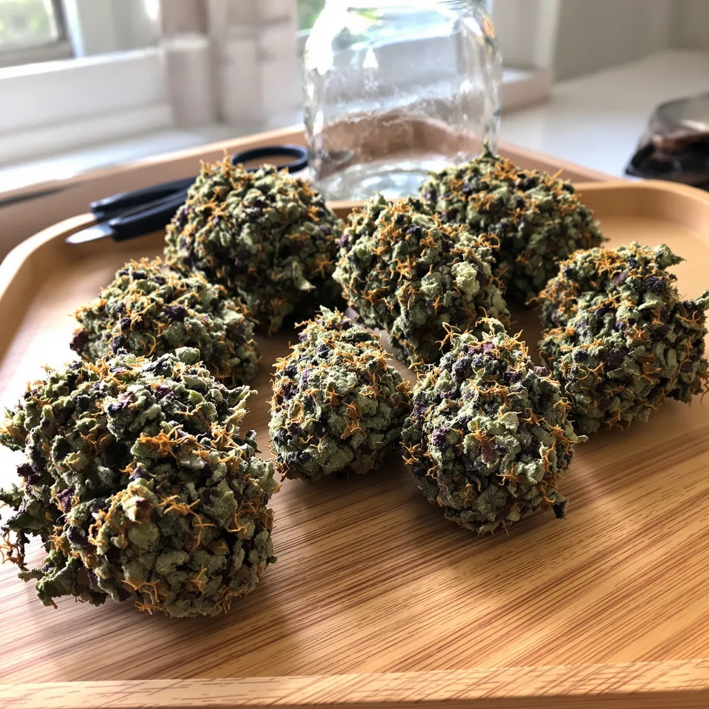 Yeti OG 69% indica / 31% sativa — flor con tricomas visibles