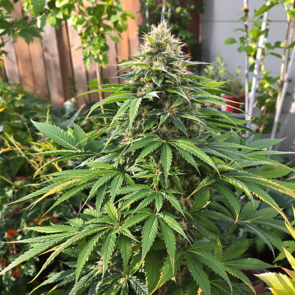 Yeti OG 69% indica / 31% sativa — flor con tricomas visibles