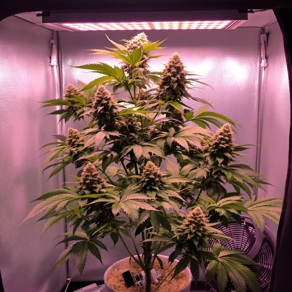 Planta de cannabis Yoda’s Brain en fase de floración — 90-130 cm feminizada