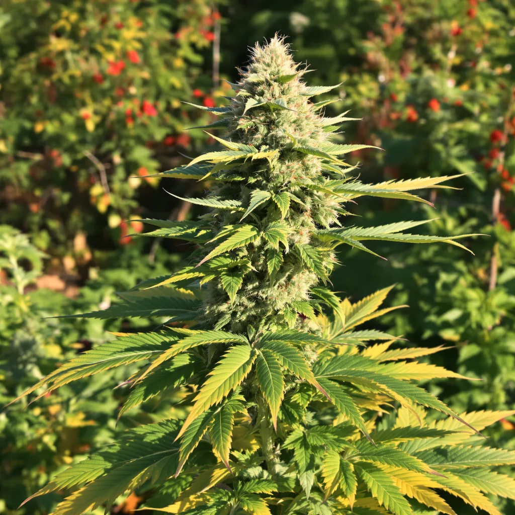 Yumboldt 71% indica / 29% sativa — flor con tricomas visibles