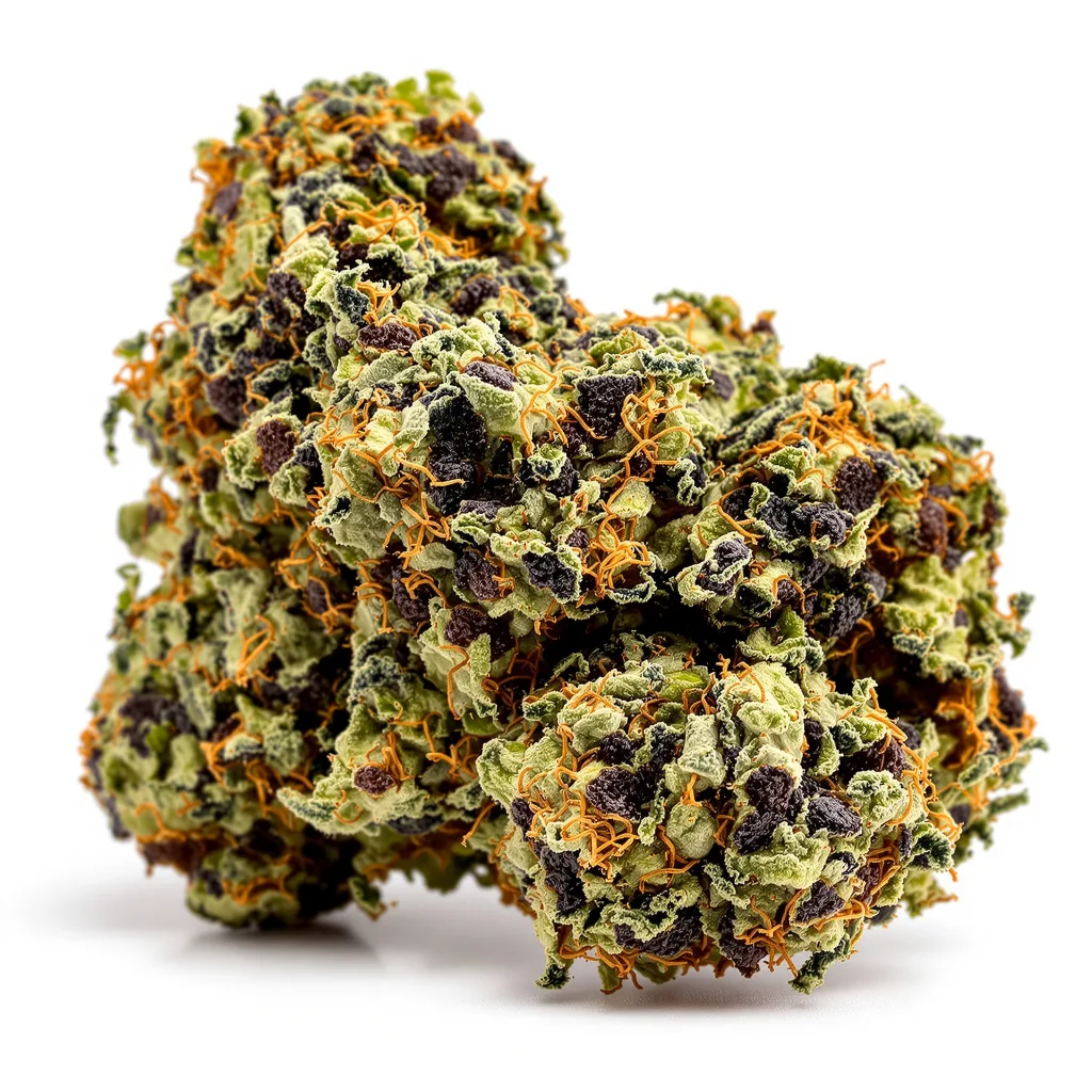 Yumboldt 71% indica / 29% sativa — flor con tricomas visibles