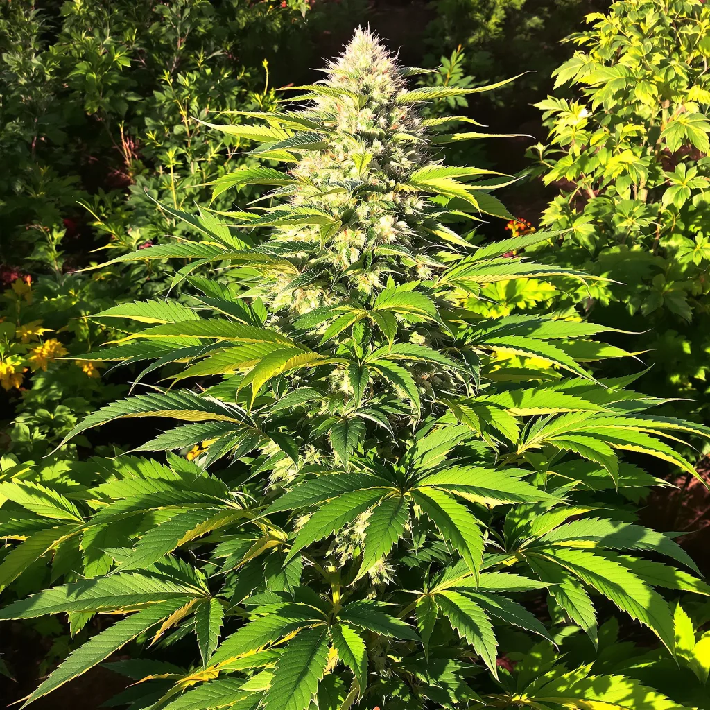 Yumboldt 71% indica / 29% sativa — flor con tricomas visibles