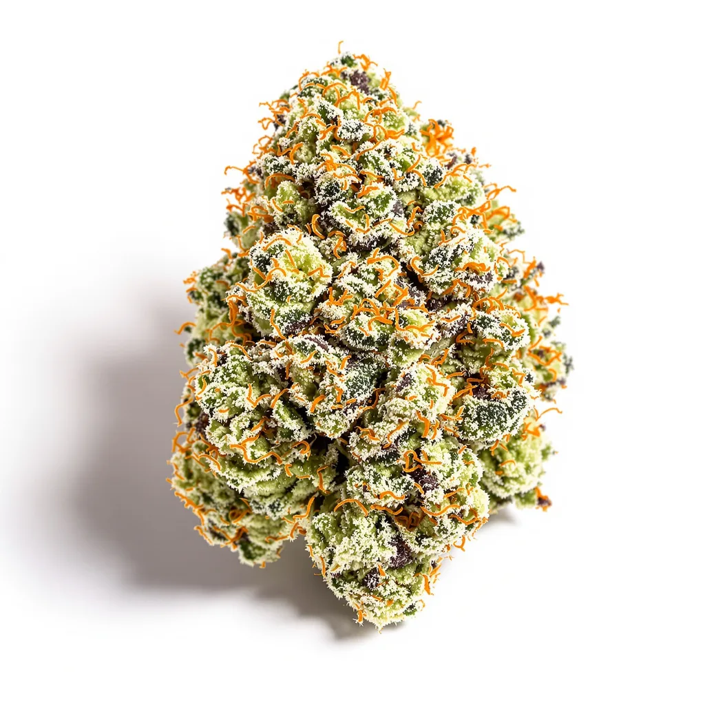 Zashimi 49% indica / 51% sativa — flor con tricomas visibles