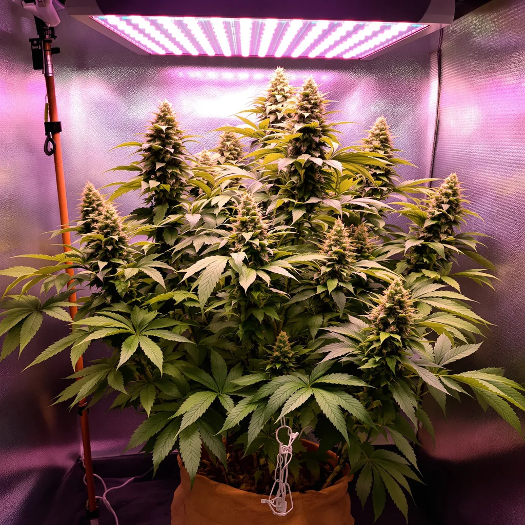 Planta de cannabis Zebra Cake en fase de floración — 90-130 cm feminizada