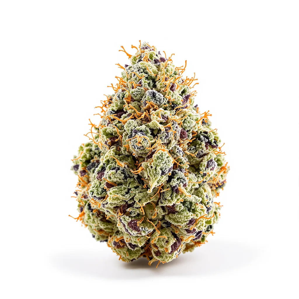 Zkittlez 59% indica / 41% sativa — flor con tricomas visibles