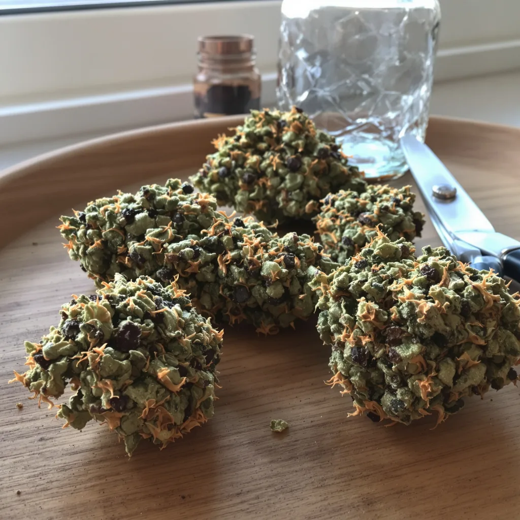 Zombie OG 68% indica / 32% sativa — flor con tricomas visibles