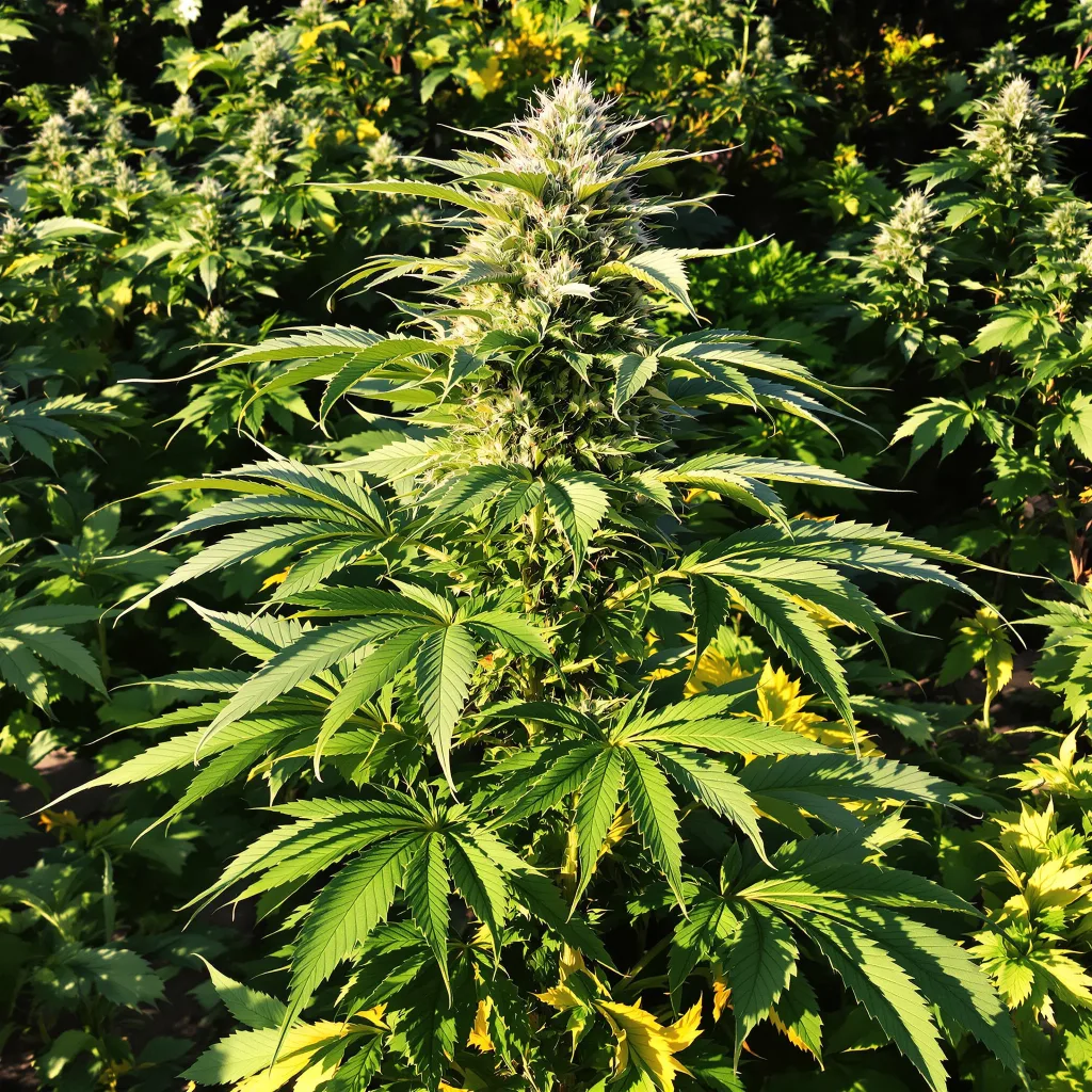 Zombie OG 68% indica / 32% sativa — flor con tricomas visibles